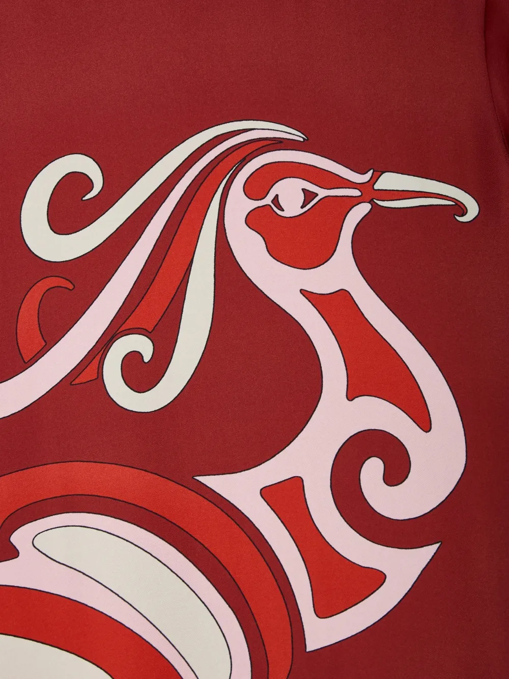 La DoubleJ Swing zijden maxi-jurk met vogelprint Rood