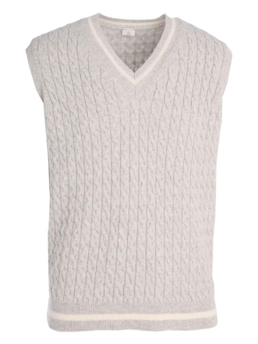Eleventy Cable-knit V-neck Sweater In Neutral