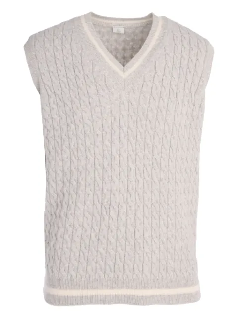 Eleventy cable-knit V-neck sweater