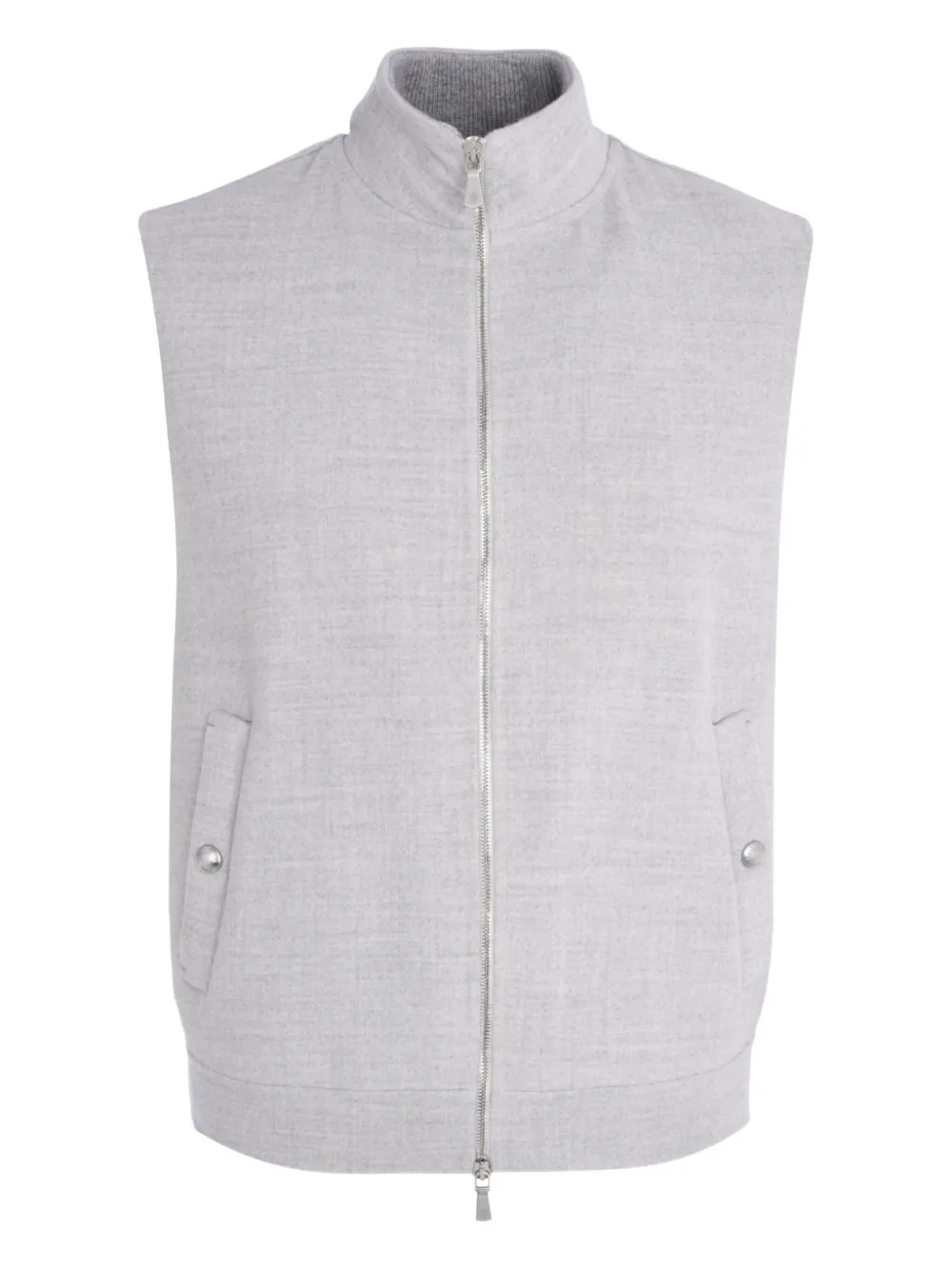 Eleventy Zip-up Sleeveless Gilet In Gray