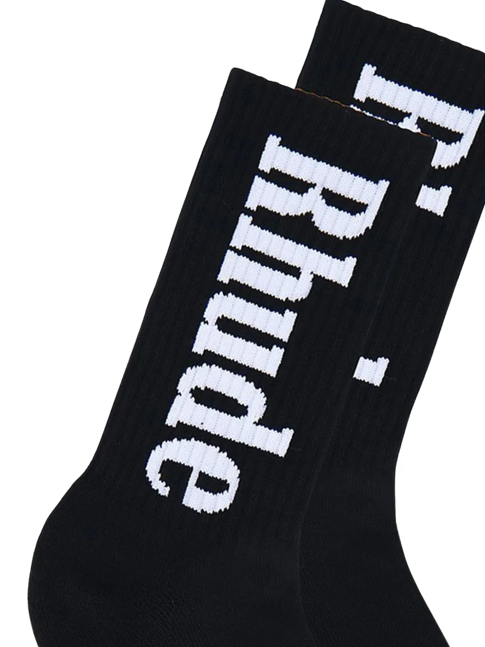 Rhude Vertical Logo Socks In Black