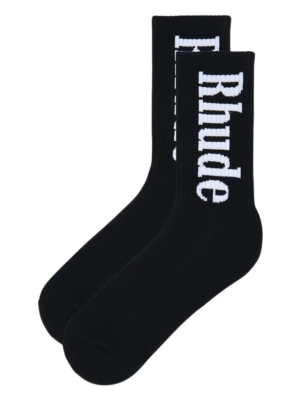 Rhude Vertical Logo Socks In Black