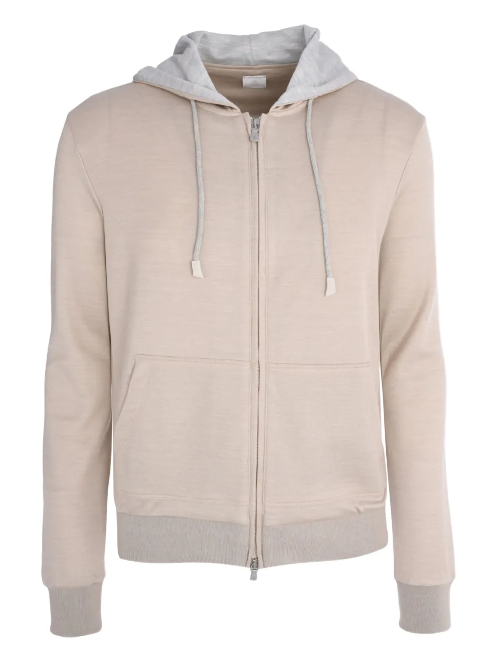 Eleventy zip-up long-sleeve hooded jacket | Neutrals | Image 1