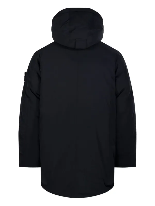Stone Island フーデッド パデッドコート | ブラック | FARFETCH JP