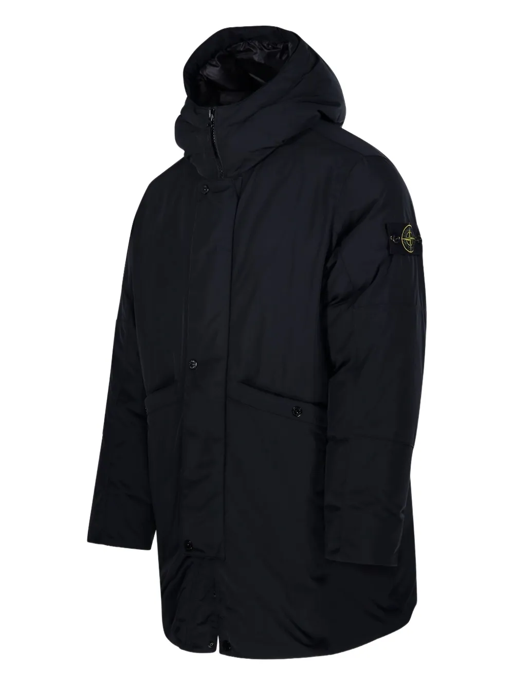Stone Island Gewatteerde jas met capuchon Zwart