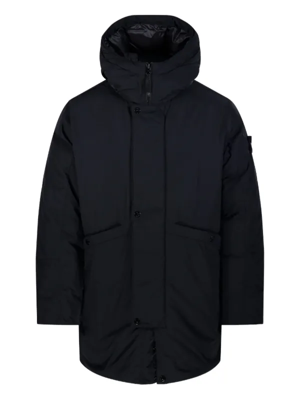 Stone Island フーデッド パデッドコート | ブラック | FARFETCH JP