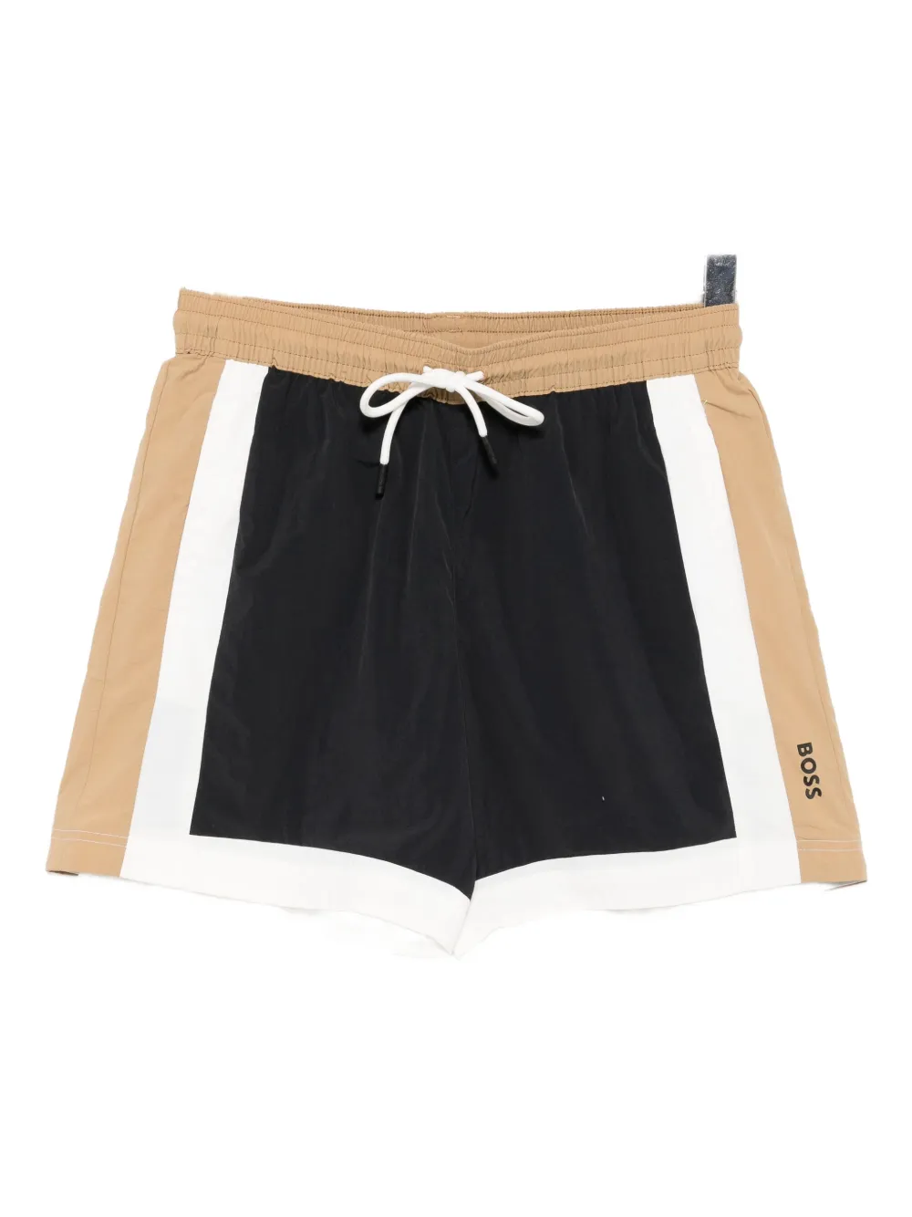 Hugo Boss Boss Remy Colorblock Swim Trunks In Black
