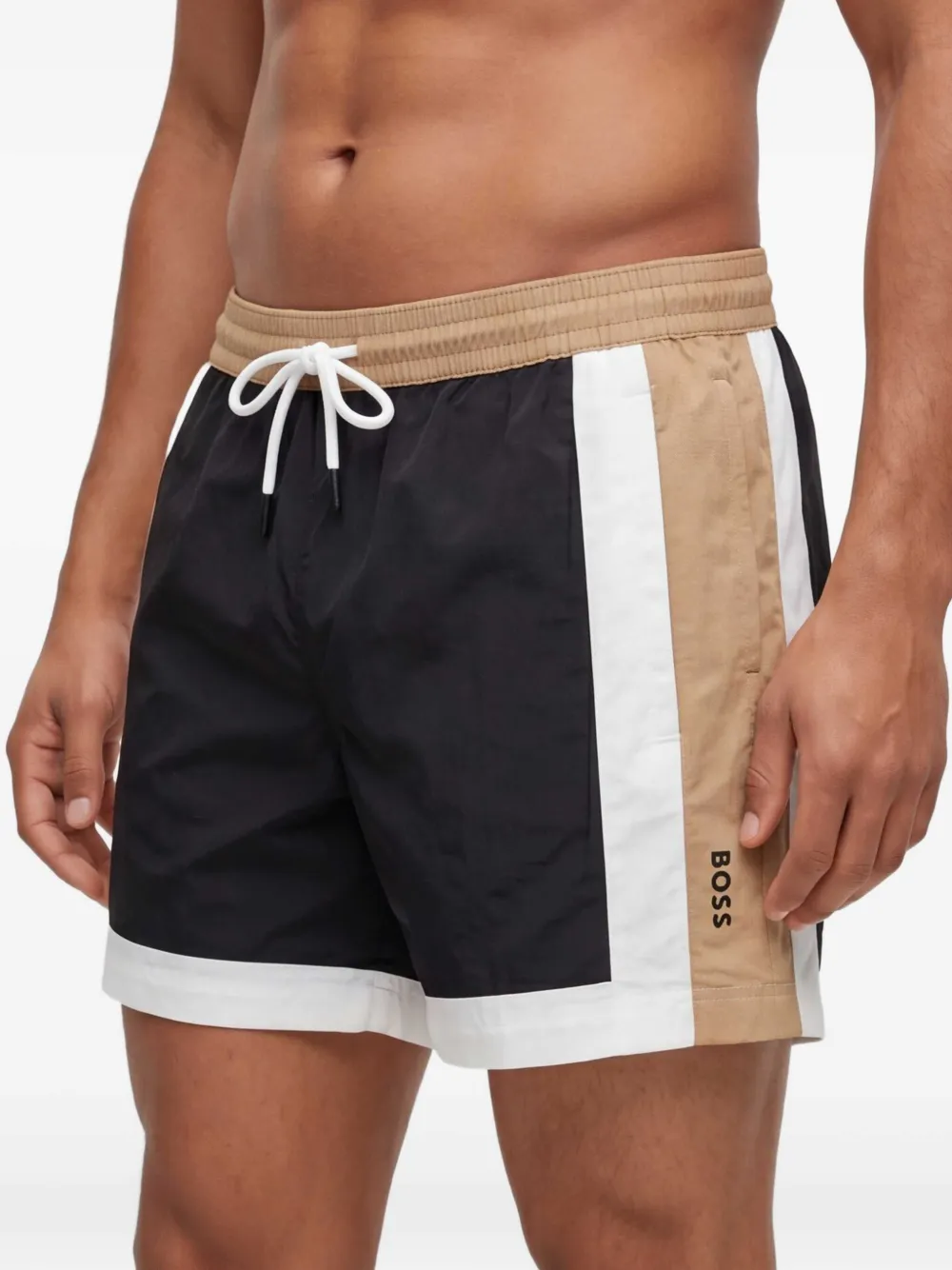 BOSS Zwembroek met logoprint Zwart