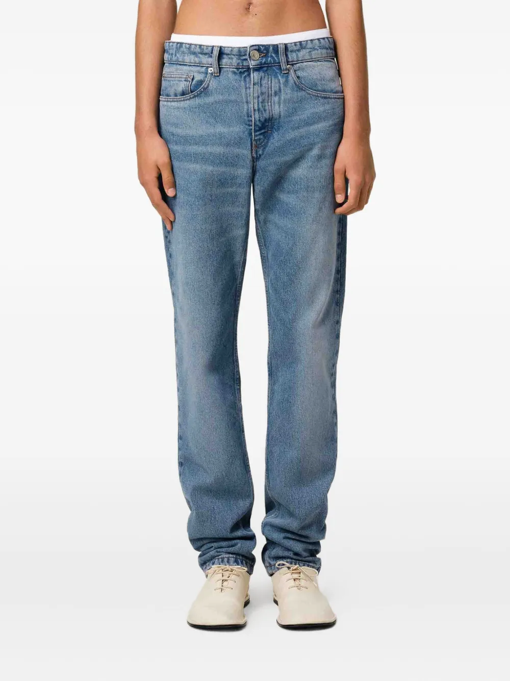 AMI Paris Used Indigo denim jeans - Blauw