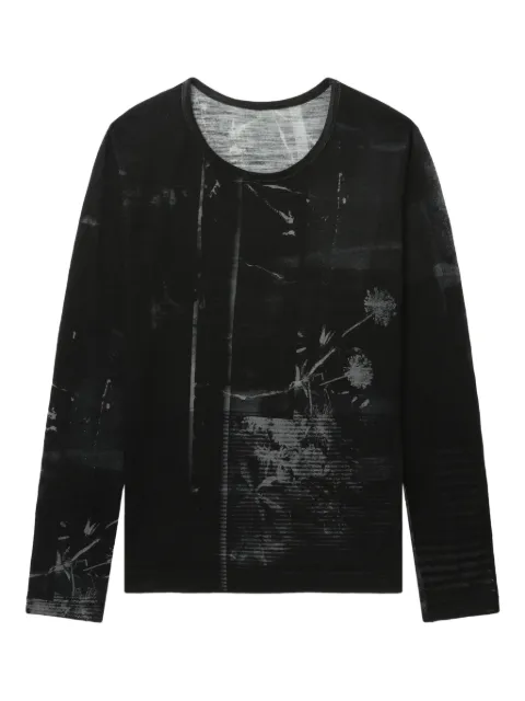 Y's abstract-print long-sleeve top