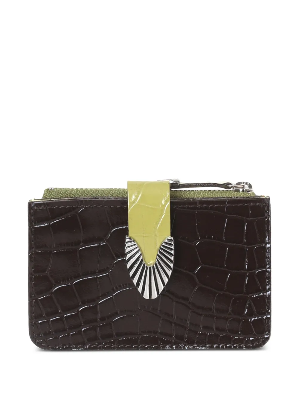 crocodile-effect zip cardholder