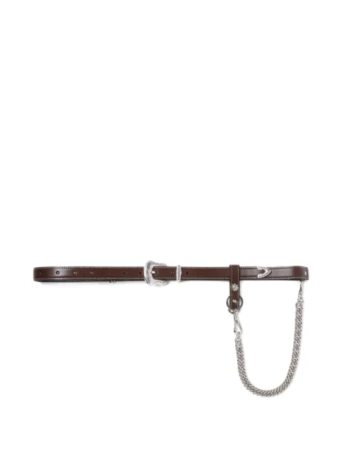 Toga engraved-buckle chain belt
