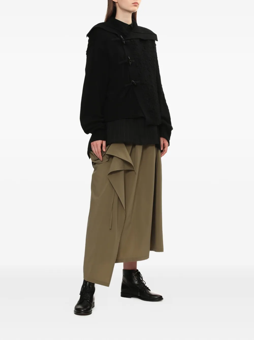 Y's Asymmetrische rok met elastische taille - Beige