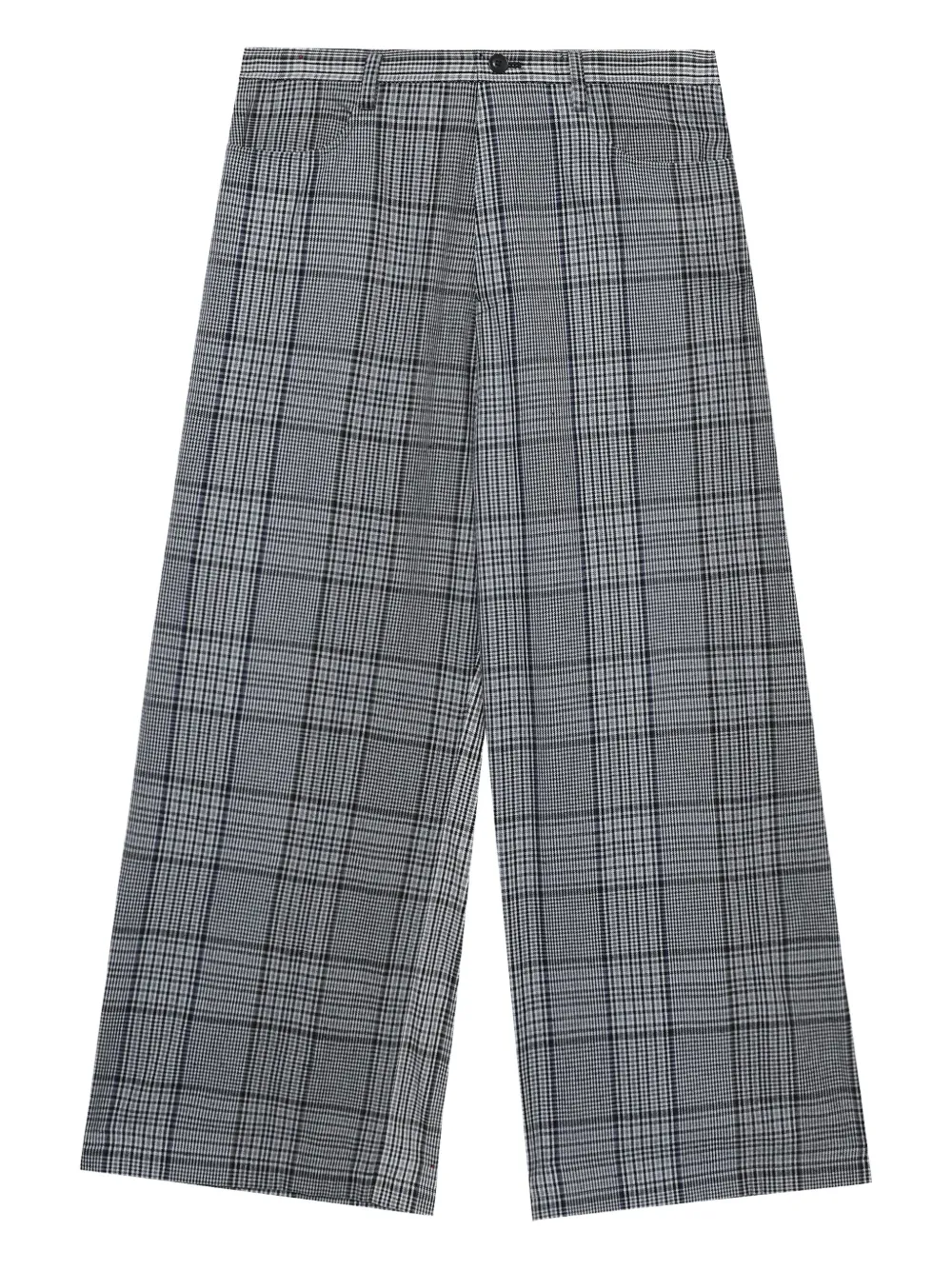 Y's Checked Trousers In Gray