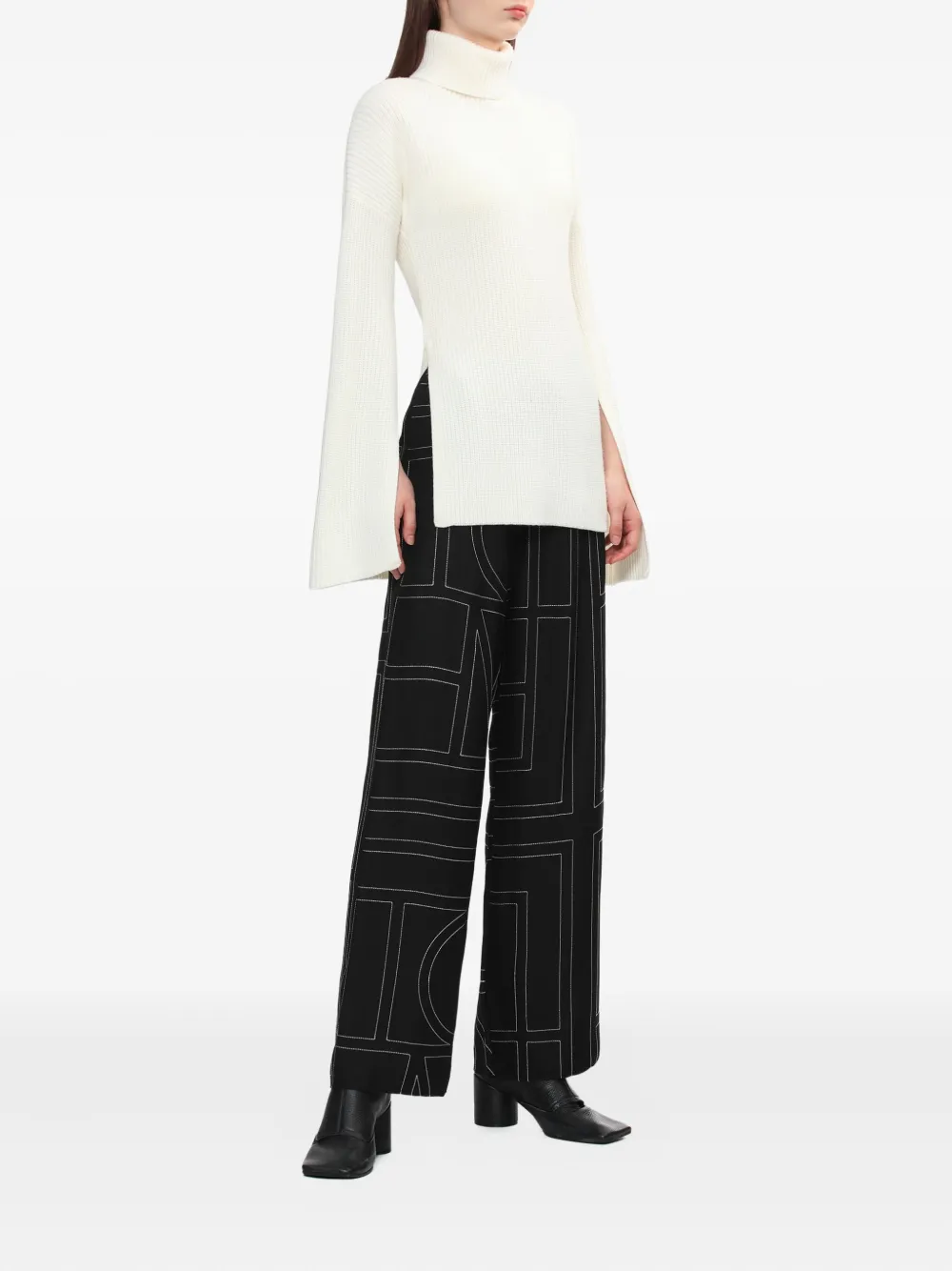 TOTEME monogram geometric trousers | High Waisted Pants | Image 2