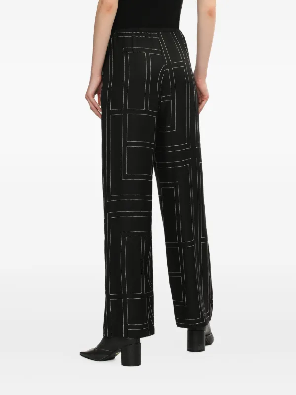 限定セール!!★★Toteme モノグラム柄トップス 送関税込み TOTEME モノグラム シルクボトム | ブラック | FARFETCH JP