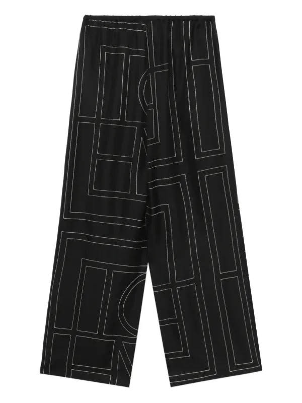 【toteme】モノグラムシルクパンツ Toteme Monogram Stitch Silk Pants | Saks Fifth Avenue