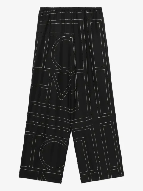TOTEME pantalon en soie à broderies