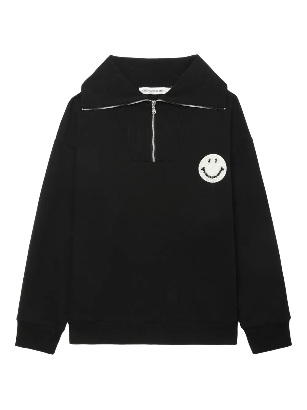 smiley-motif half-zip sweatshirt