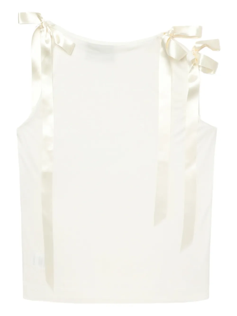 Simone Rocha Mouwloze top met lintdetail Wit