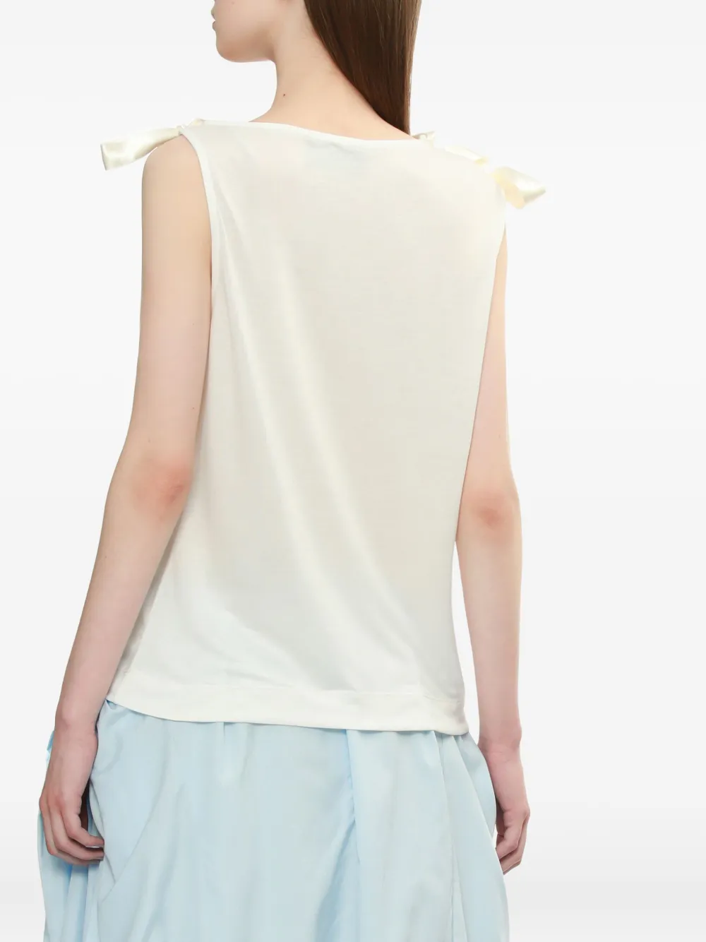 Simone Rocha Mouwloze top met lintdetail Wit