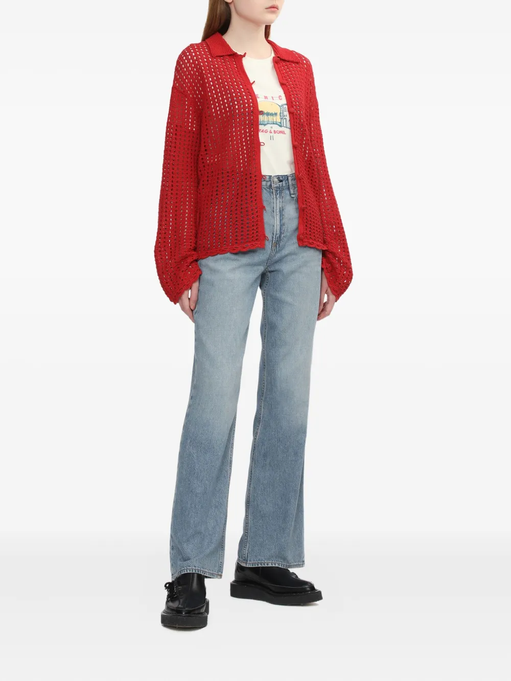rag & bone T-shirt met grafische print Wit