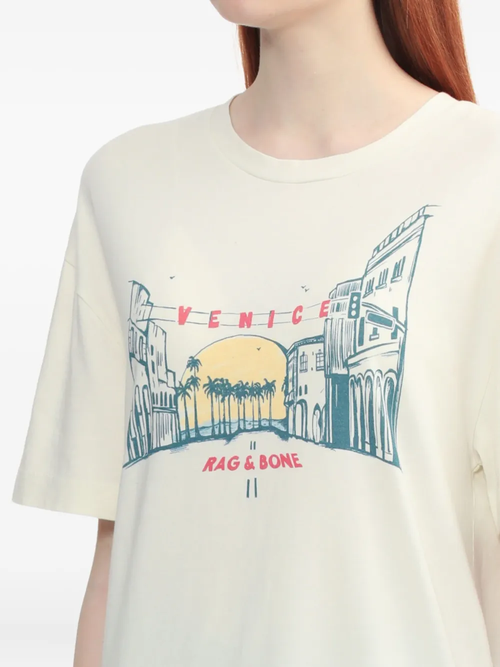 rag & bone T-shirt met grafische print Wit