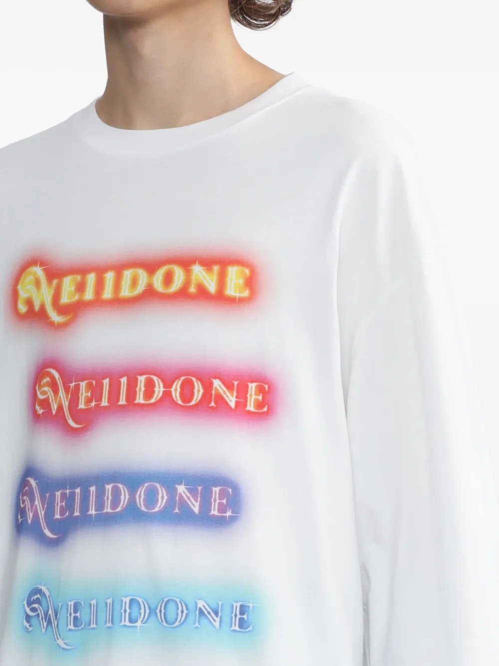 We11done logo-print T-shirt Wit