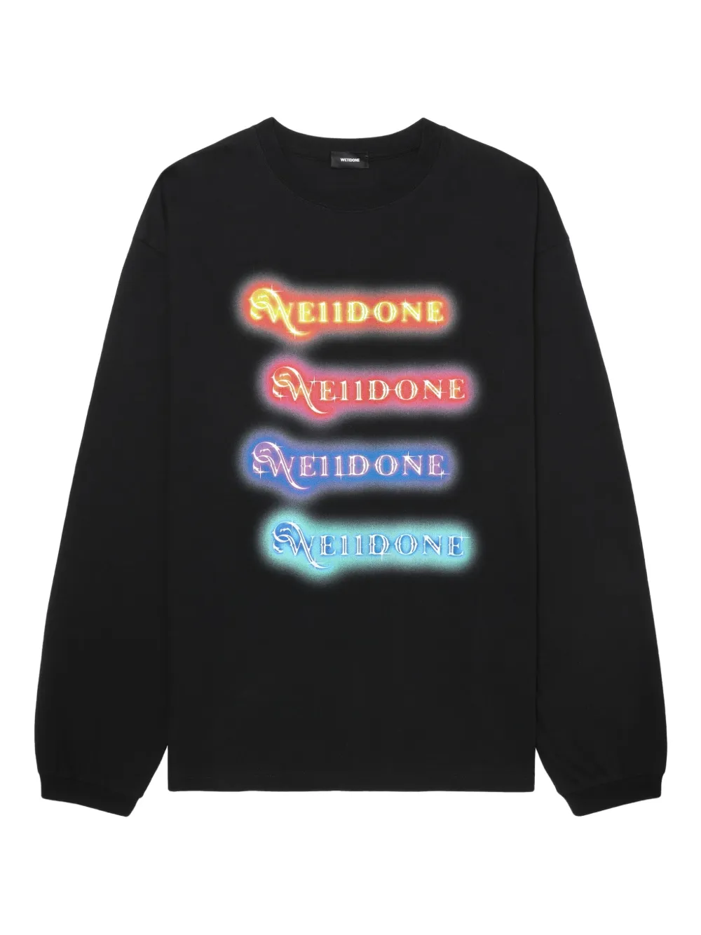 We11done logo-print long-sleeve T-shirt Zwart