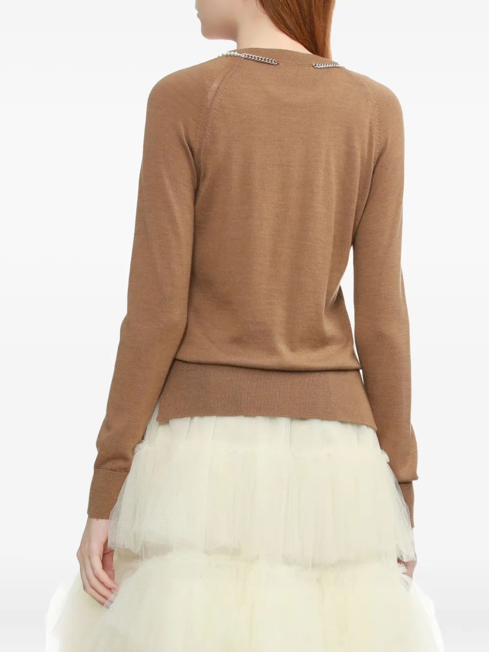Simone Rocha Pearl-embellished Cardigan In Brown