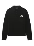 We11done embroidered polo-neck sweater - Black