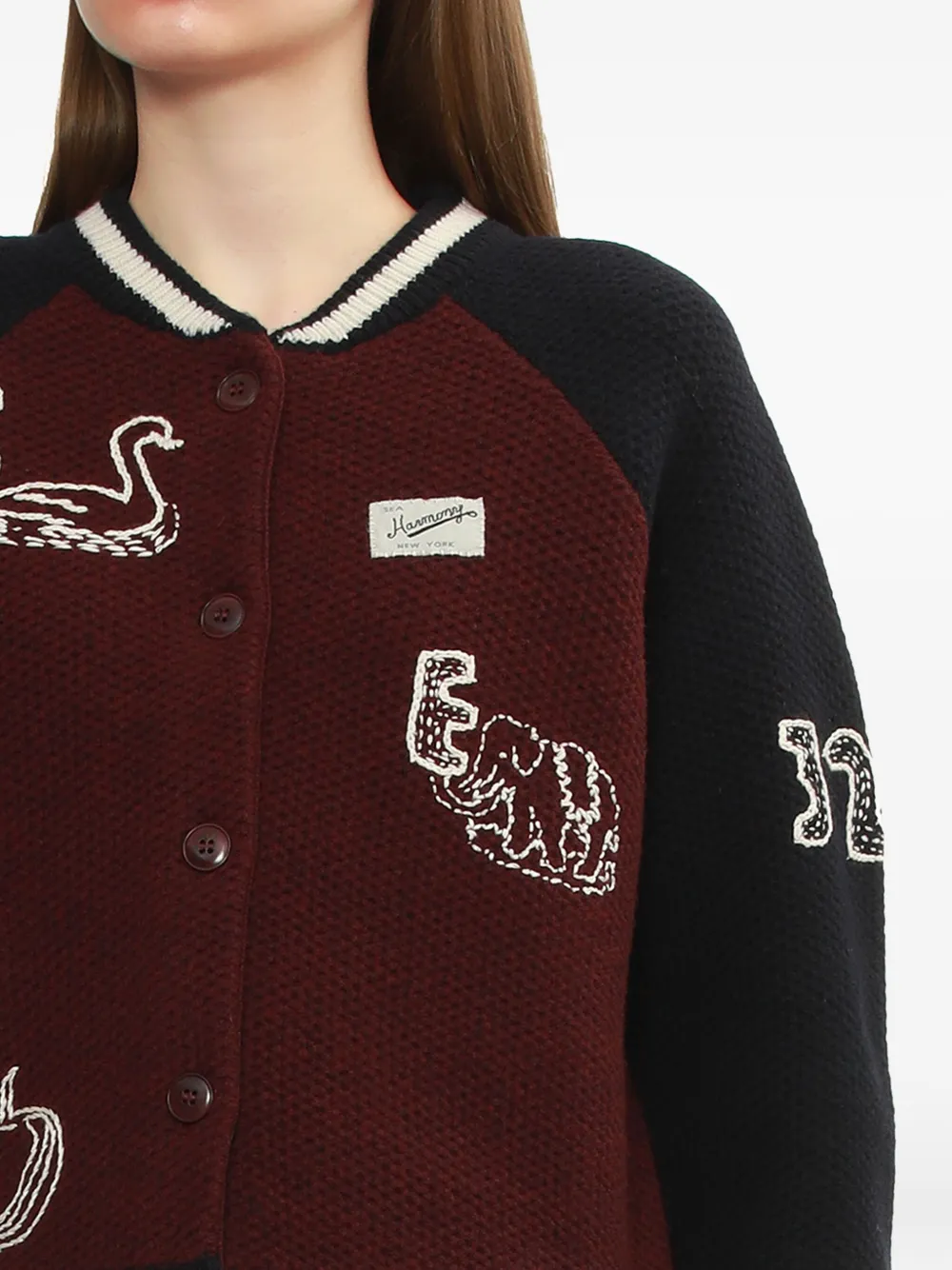 Sea Archer embroidered cardigan Blauw