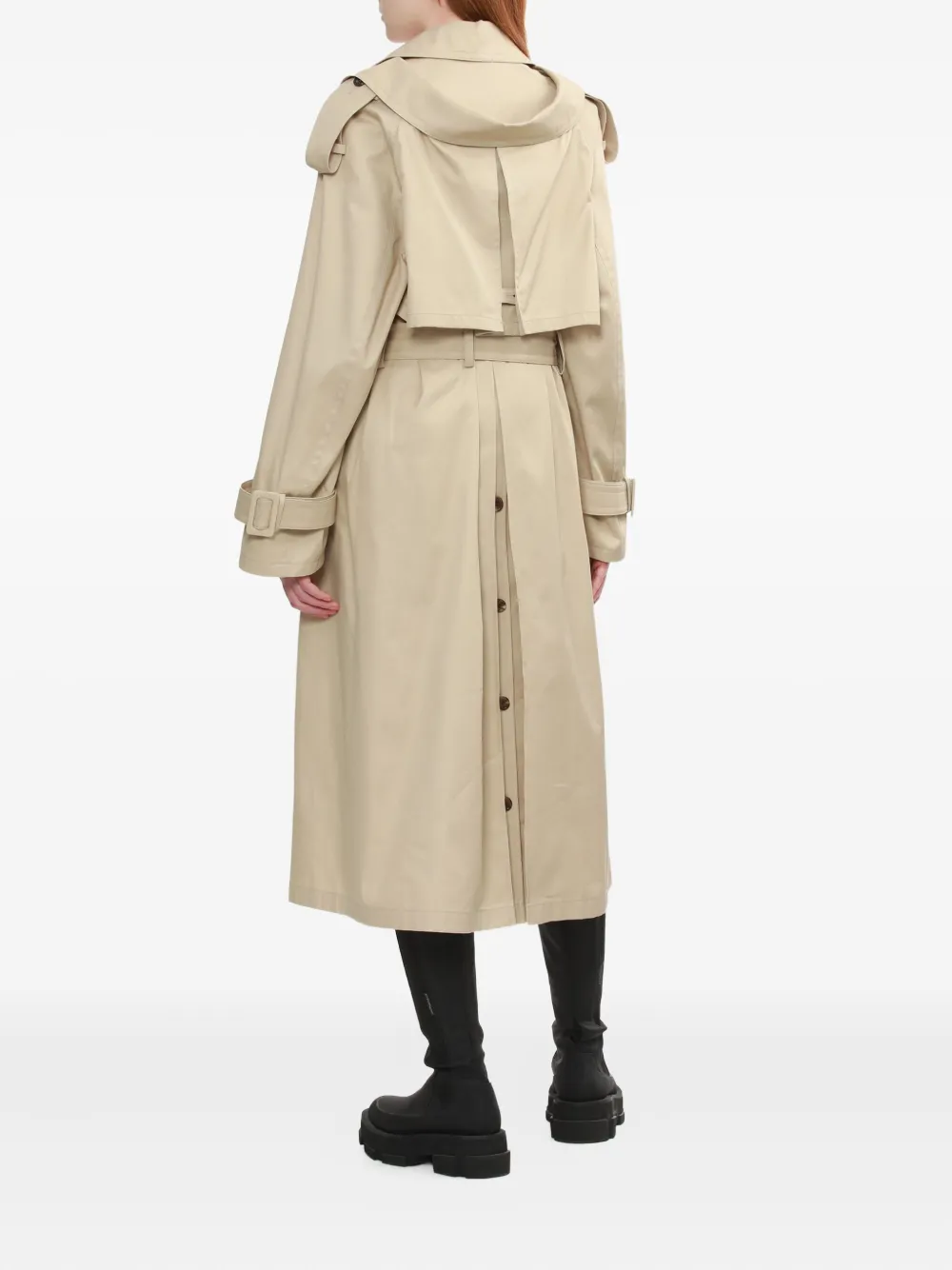 We11done double-breasted belted trench coat Beige