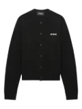 We11done logo-embroidered cardigan - Black