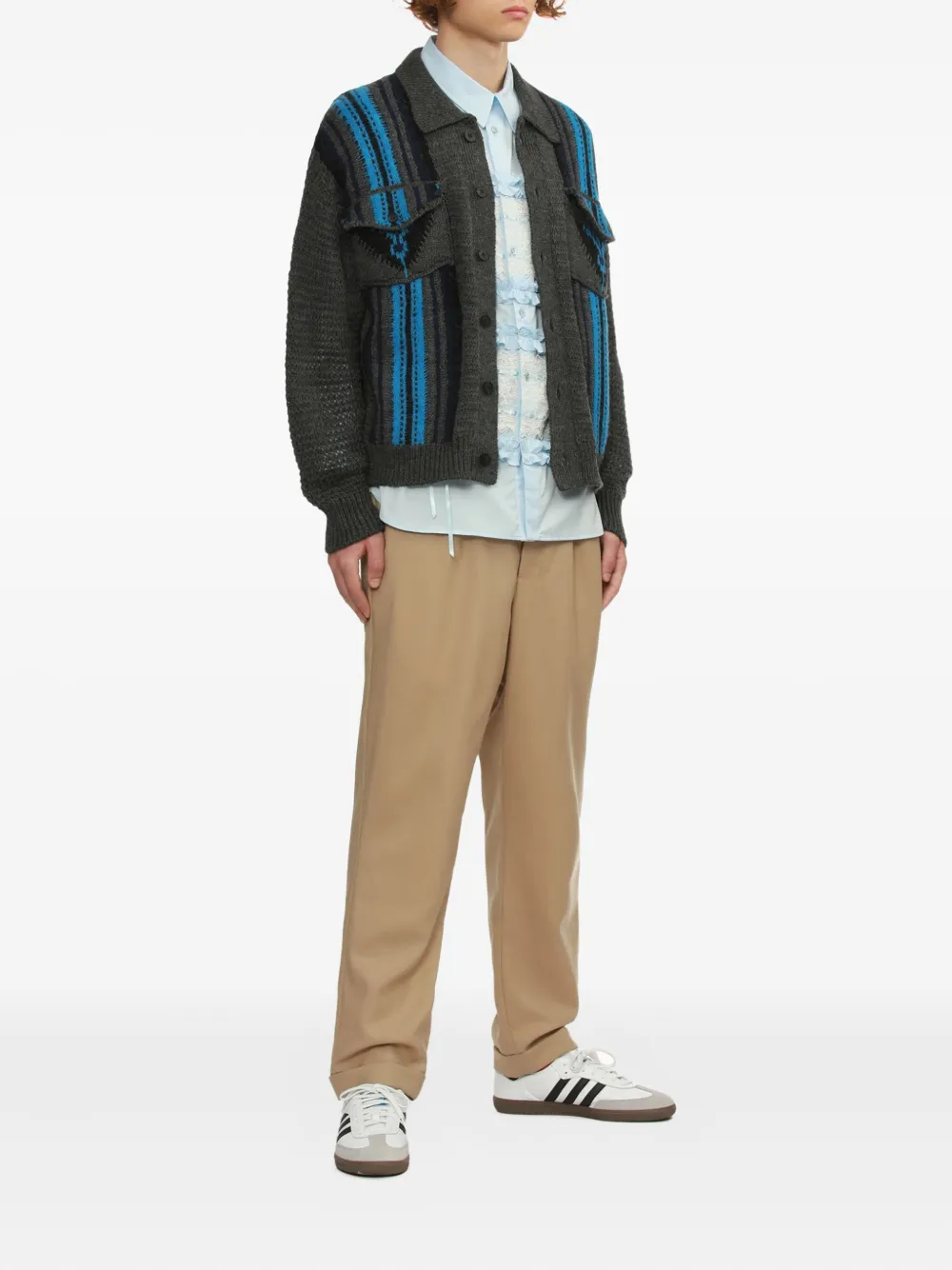 Toga stripe-panel pocket cardigan | Cardigans | Image 2