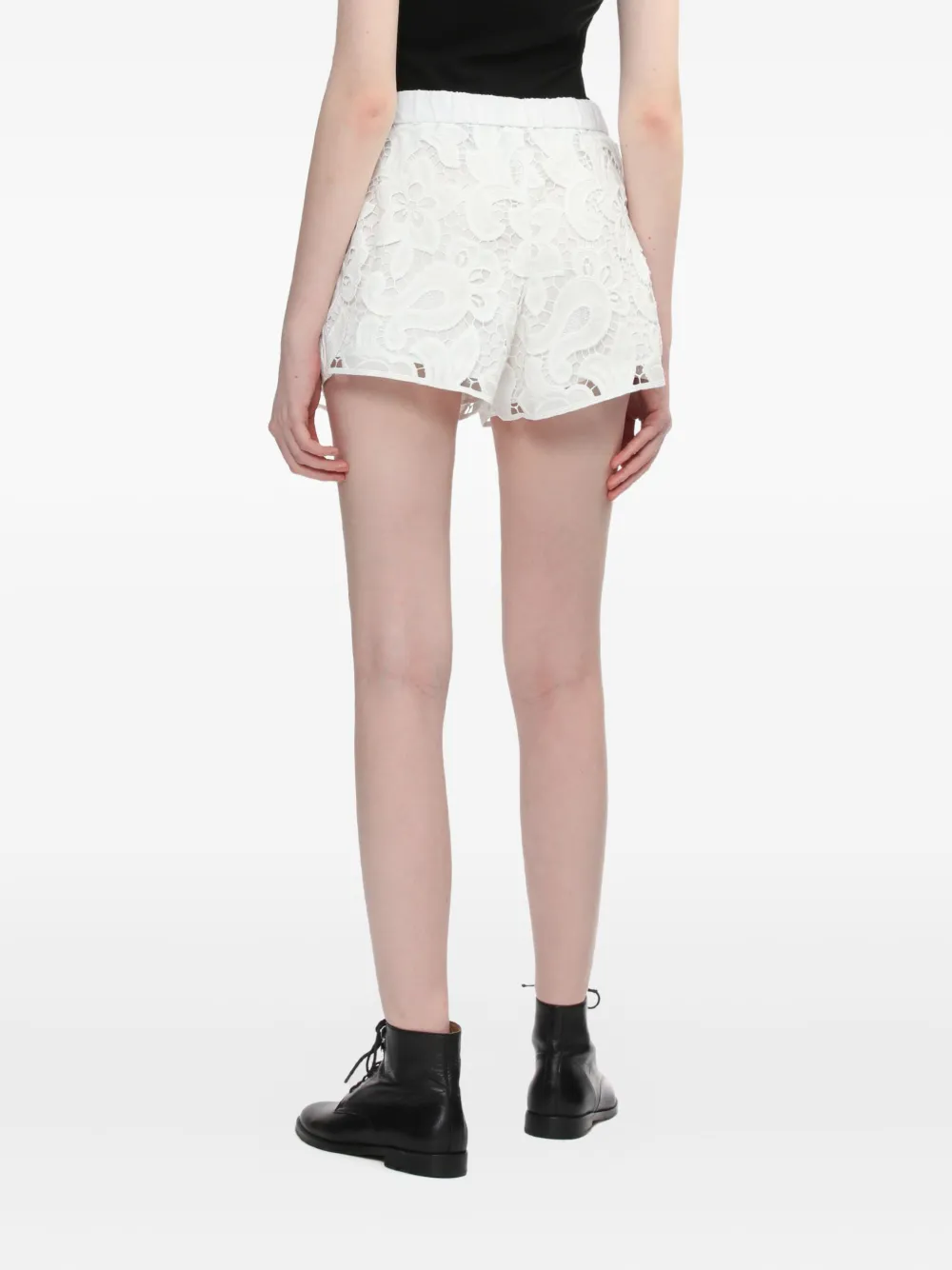 rag & bone Amy shorts met elastische taille en kant Wit