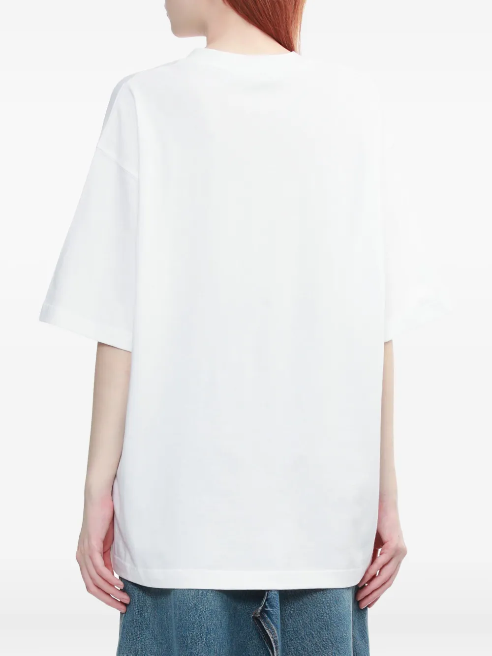 We11done Sporty Sheldon T-shirt met grafische print Wit