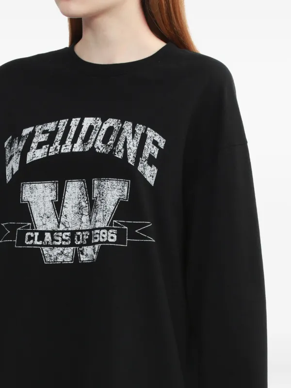 【we11done】ブラックロゴ ロングスリーブシャツ We11done ロゴ ロングTシャツ | ブラック | FARFETCH JP