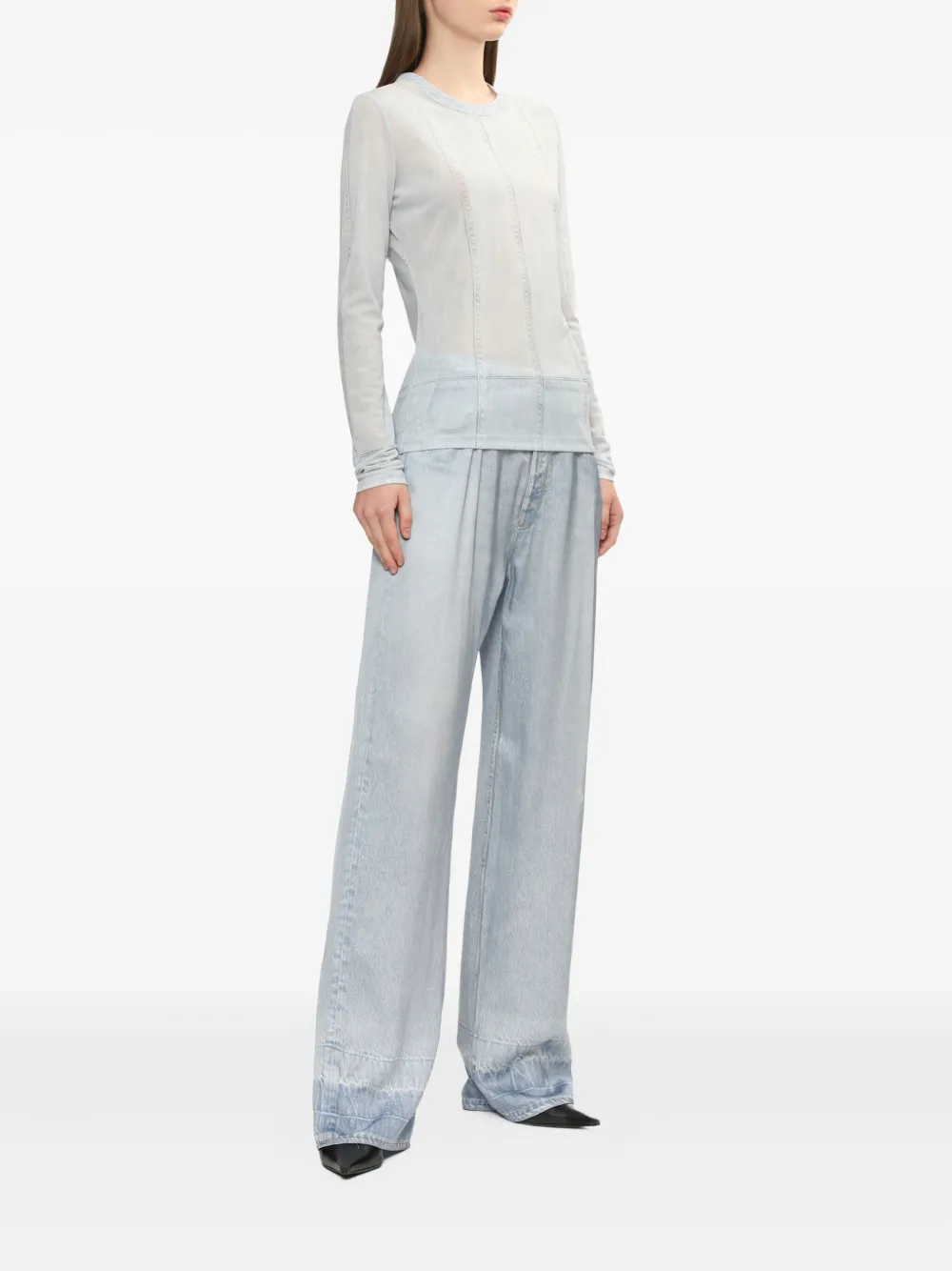 rag & bone Top met lange mouwen en gestikt detail Blauw