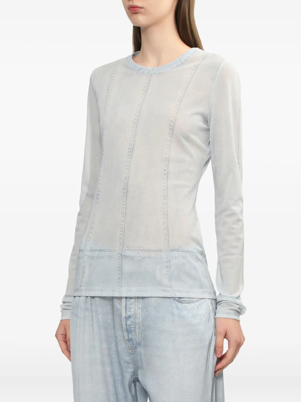 rag & bone Top met lange mouwen en gestikt detail Blauw