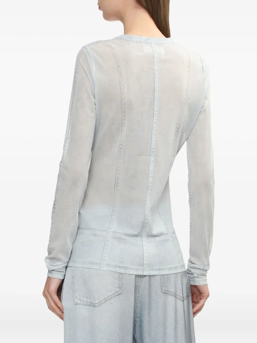 rag & bone Top met lange mouwen en gestikt detail Blauw