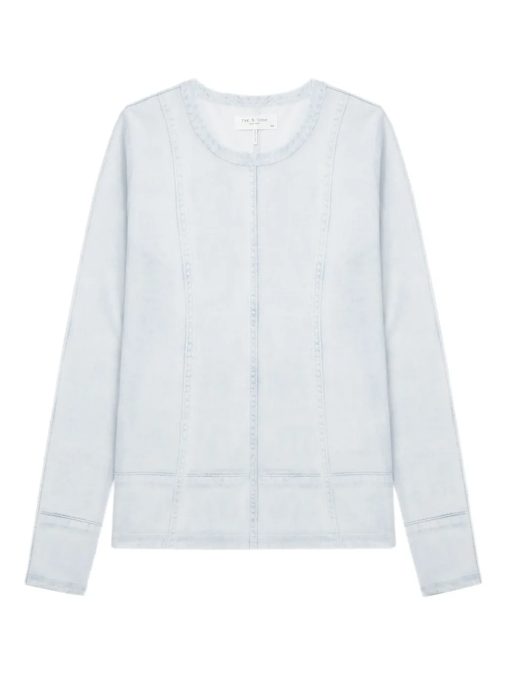 Rag & bone seamed-detail long-sleeve top Blauw