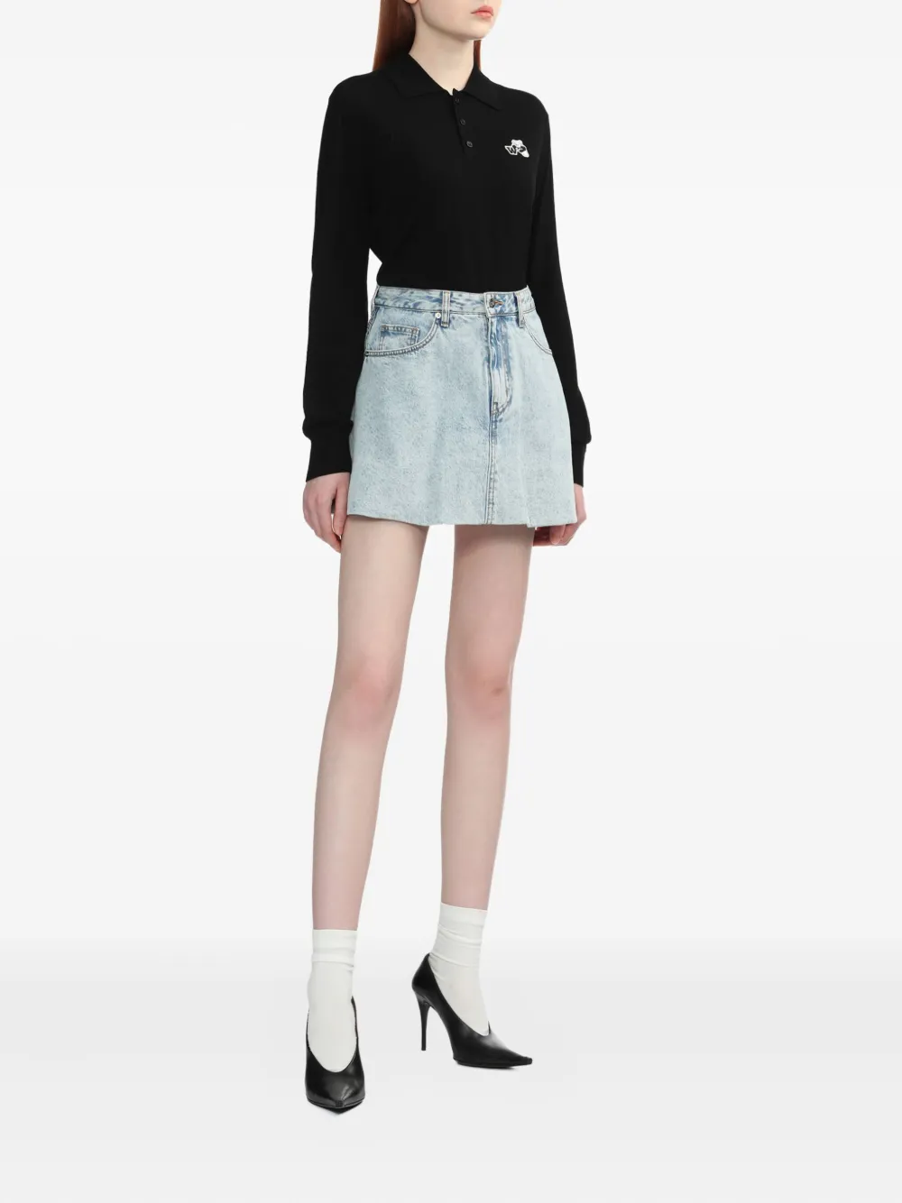 We11done Denim rok Blauw