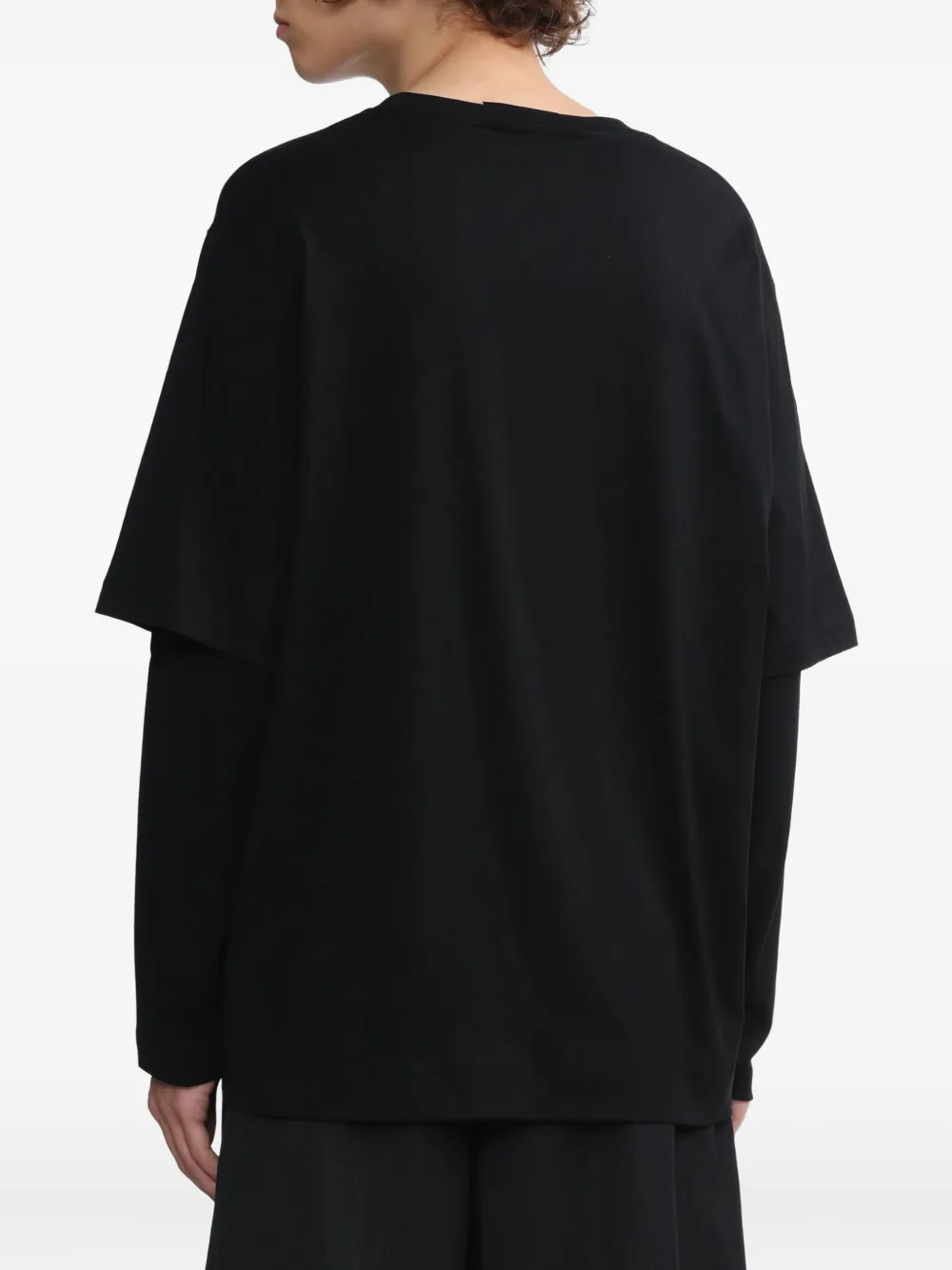 Simone Rocha Gelaagd T-shirt met ruche zak Zwart