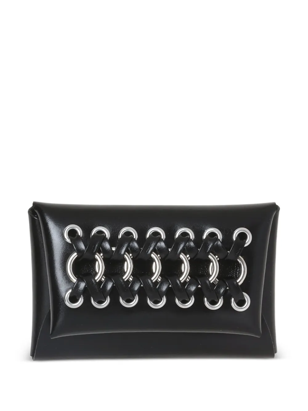 lace-up leather wallet