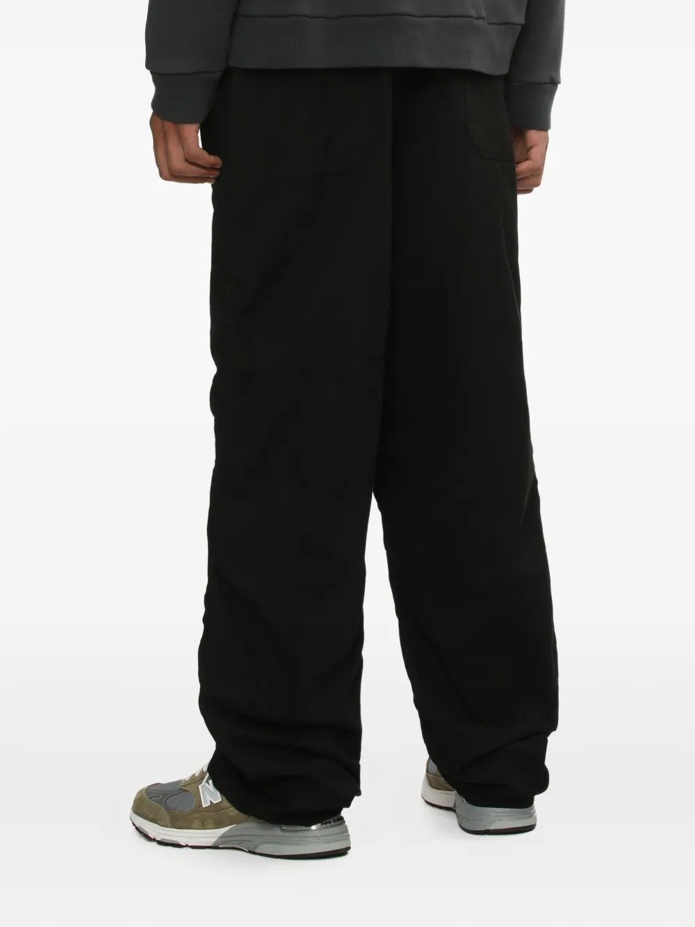 Undercover elastic-waist pocketed straight-leg trousers Zwart