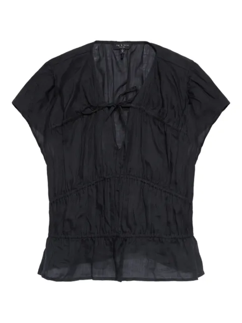 rag & bone ties smocked top