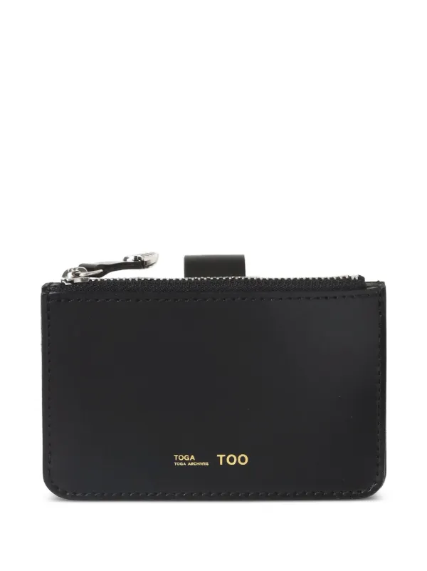 Toga Too Leather Flap Zip Wallet | Black | FARFETCH ID