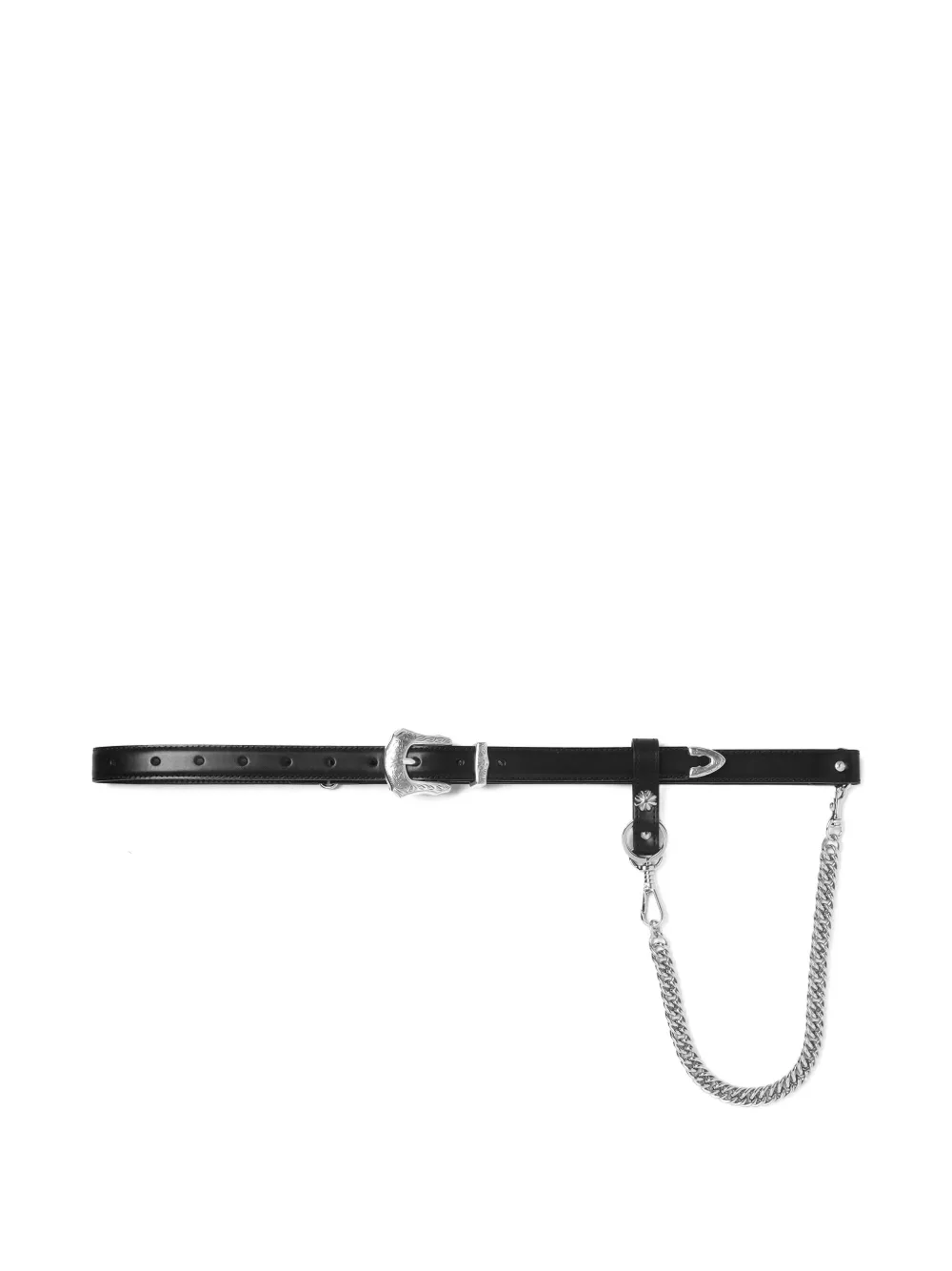 Toga chain-buckle leather belt | Black | Image 1
