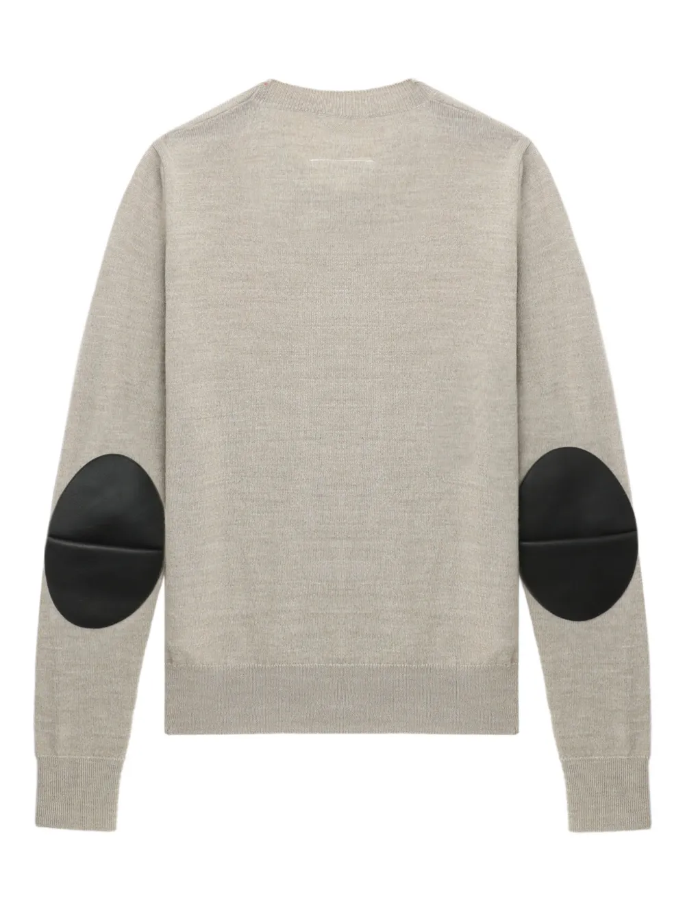 MM6 Maison Margiela Trui met ronde hals en elleboogpatch Beige
